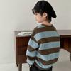 Весна и осень Мальчики Новый Красивый Длинный Рукав Полосатый Свитшот