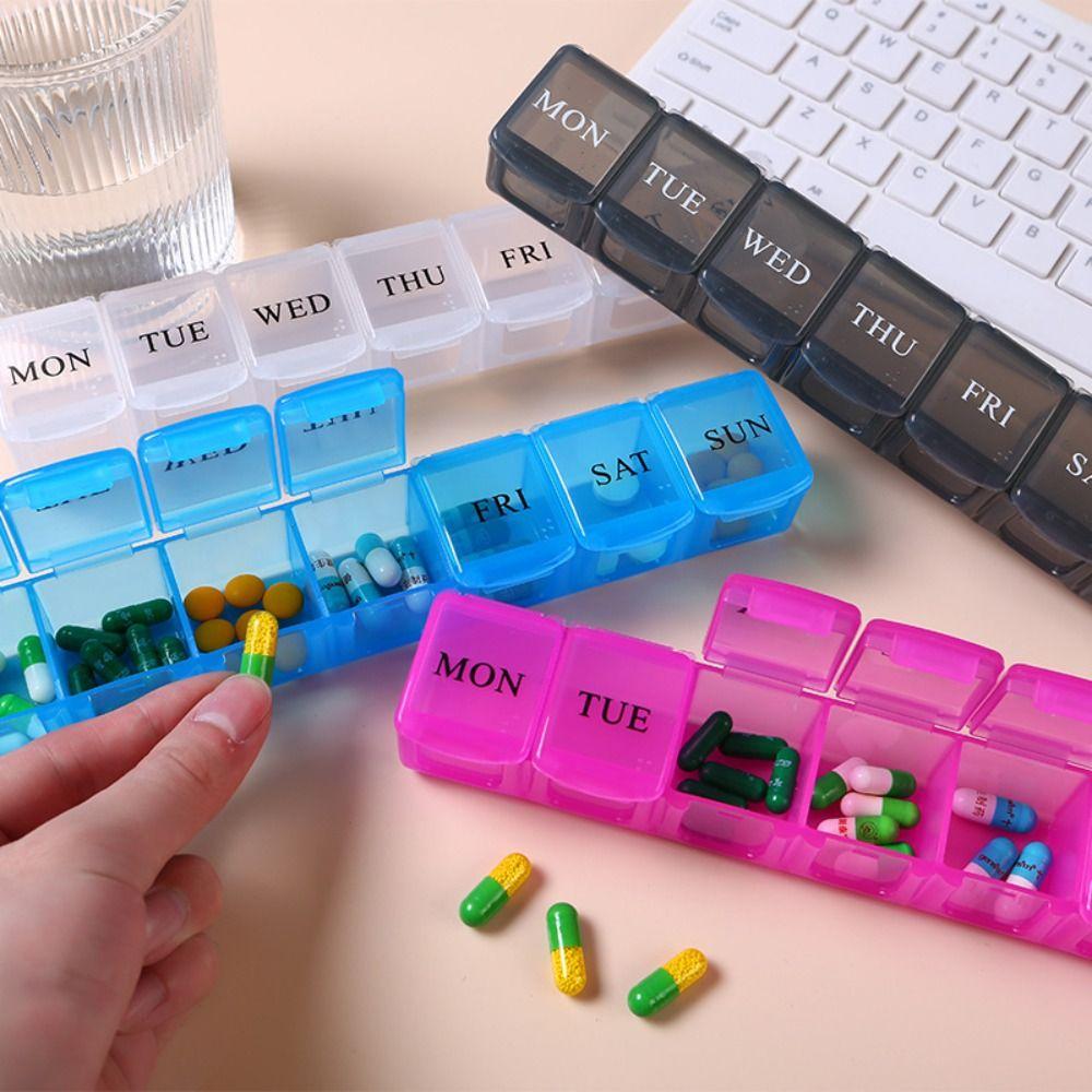 Waterproof Pill Organizer Large Capacity 7 Compartment Weekly Pill Box Creative Pill Box Household