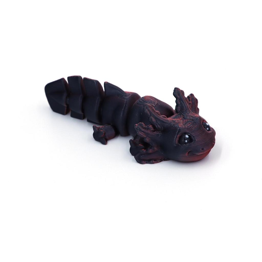 Шарнирная игрушка-аксолотль - 3D-печатная улыбающаяся модель
