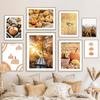Осенние полевые постеры с бабочкой и тыквой, настенная живопись на холсте, постеры на скандинавскую тему и принты, фотографии для гостиной, домашний декор