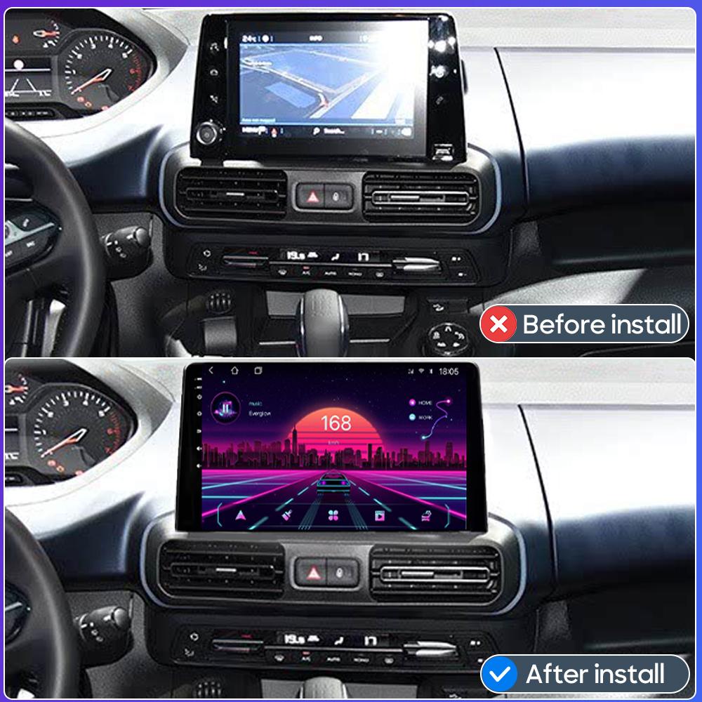 Autoradio pour Citroën Berlingo 2019 Peugeot Partner Rifter 2020 Opel Combo - Carplay Navigation Android Auto 2din Stéréo Vidéo