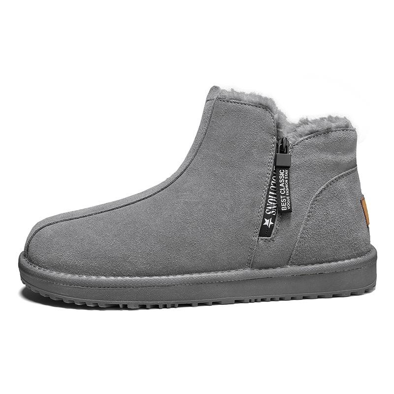 Флисовые зимние ботинки мужские на толстой подошве новые укороченные ботинки для отдыха на открытом воздухе утолщенные нескользящие термообувь из хлопка мужская обувь