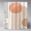 Contemporary Abstract Line Drawing Art Bathroom Curtain Classic Fabric Shower Curtain With 12 Hooks Waterproof Bathroom Decor