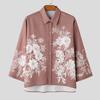 INCERUN Oversized Men Turn-down Collar 3/4 Sleeve Buttons Floral Print Casual Shirts