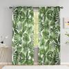 Tropical Leaves Curtains For Living Room Luxury Summer Palm Tree Banana Leaf Window Curtain High Shading (70 %-90 %)2 Panels