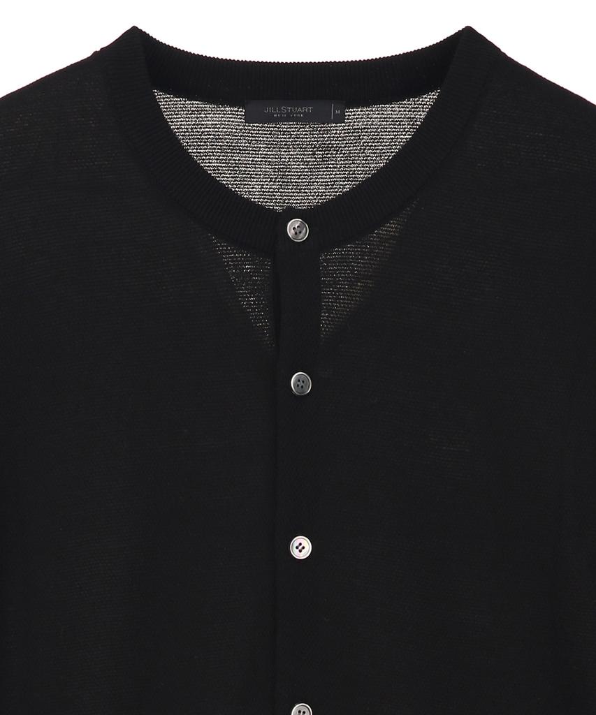 Jillstuart Newyork Men Cotton Lean Crew Neck Cardigan - Black (Jnsw6B507Bk)