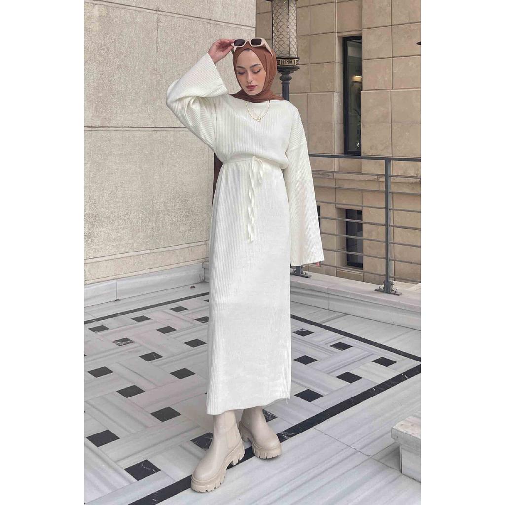 10numberamoda Женское длинное вязаное платье с рукавами «летучая мышь» бордово-красное