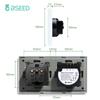 Bseed New Zigbee Single Live 1/2/3 Gang Touch Switch EU Standard With Normal Socket 4 Color Crystal Glass Panel Smart Home