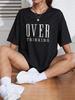 Унисекс Over Thinking Letter Print Женские топы с коротким рукавом, дышащие, винтажные, с круглым вырезом, все математические повседневные футболки, женская футболка, одежда
