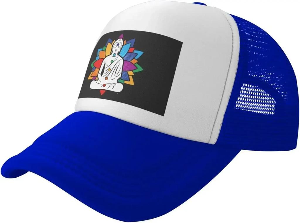 Buddha Chakra Meditation Trucker Hat Mesh Baseball Snapback Cap for Unisex Or Women Outdoors