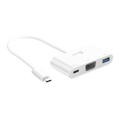 Адаптер-преобразователь j5create USB в VGA с поддержкой Power Delivery, порт USB Super Speed, 1920 x 1200 60 Гц, вывод видео 1080p, совместимое устройство