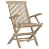 VidaXL Chaises de jardin pliantes 2pcs gris 56x61x89cm bois de teck 362764