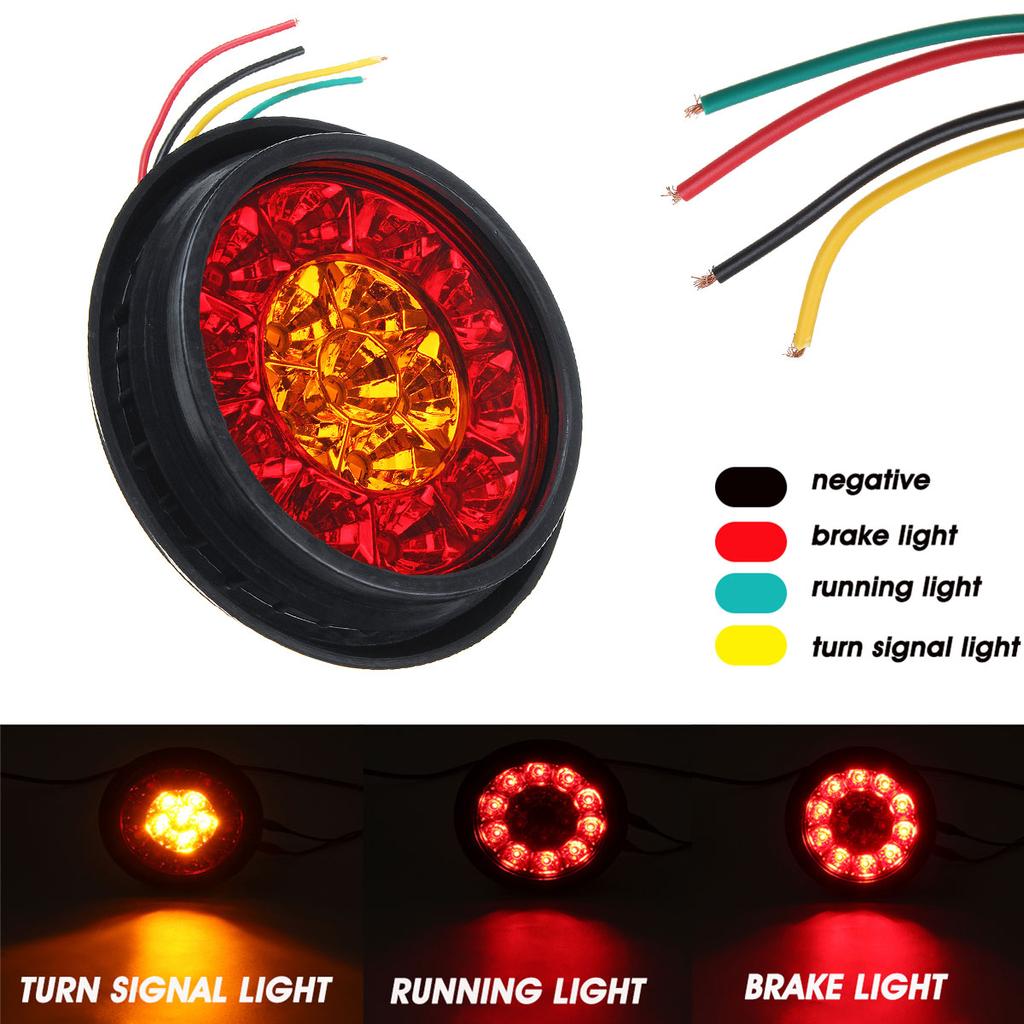 1/2 шт. 12 В автомобильный указатель поворота, круглые задние стоп-сигналы, 16 светодиодов, задние фонари, стоп-сигнал для грузовика, прицепа, автофургона