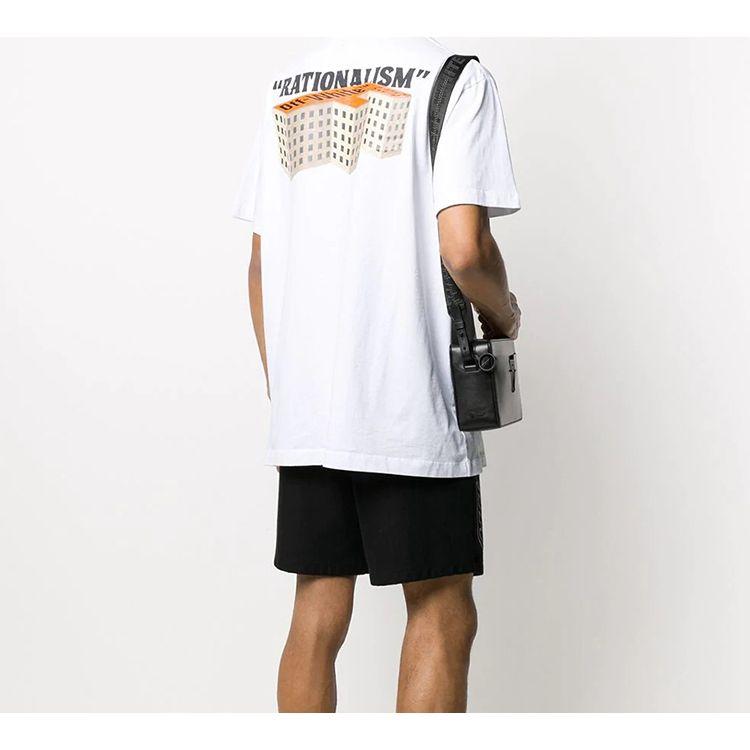 Off-White SS20 Рационализм Логотип Принт Футболка Мужская Топы Белый OMAA038R201850070188