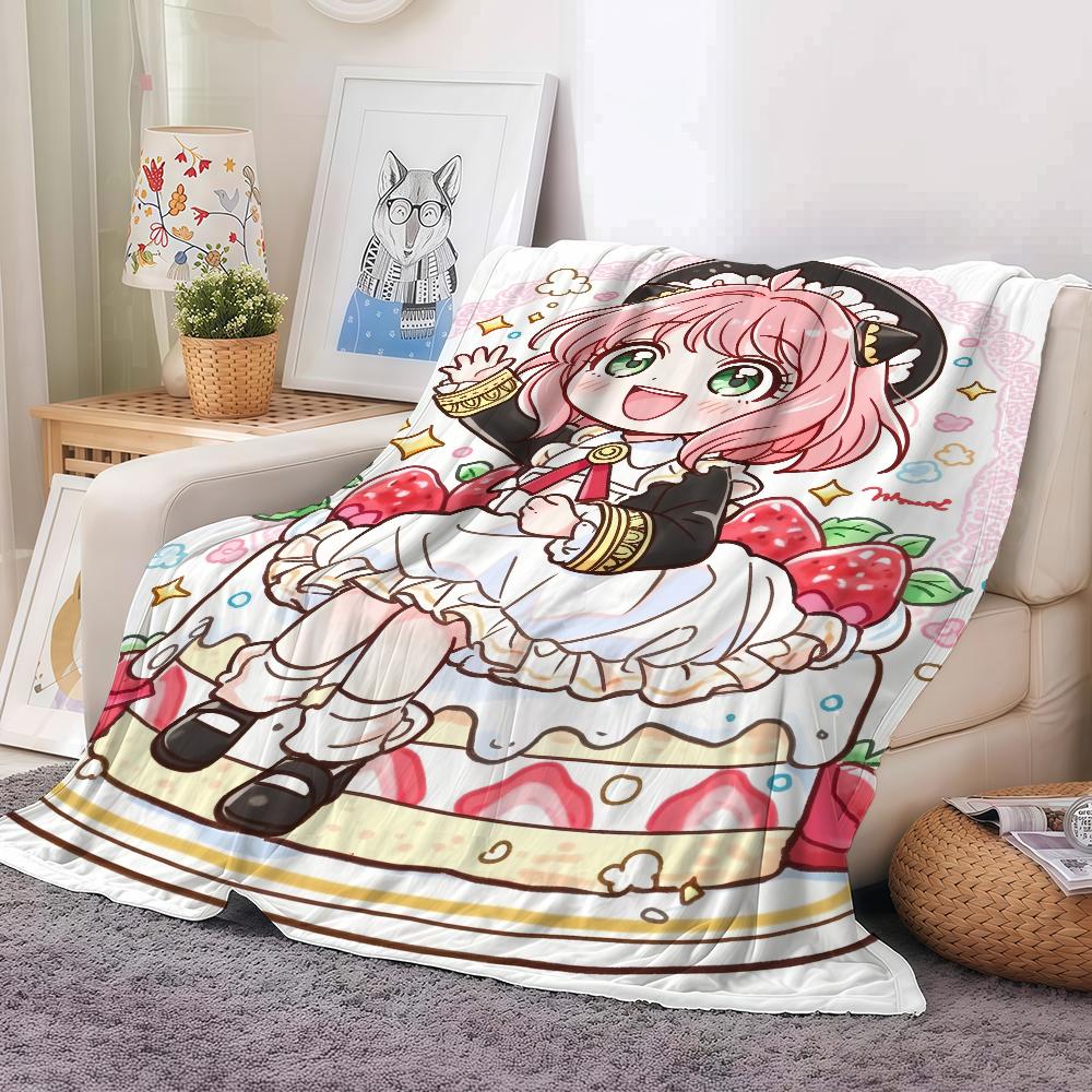 Anime SPY FAMILY Anya Forger Blanket Soft and Skin Friendly For Couch Bed Napping Bedspread All Seasons Comforter