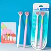 Бытовая трехсторонняя зубная щетка с мягкой щетиной, удобная, простая в использовании, для глубокой чистки, для взрослых, детей, мальчиков, девочек