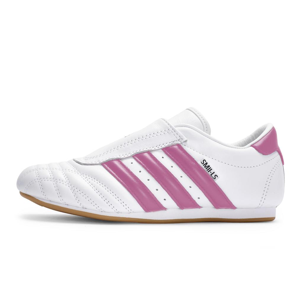Adidas Originals Taekwondo Slip Resistant And Abrasion Resistant Coverage Low top Training Shoes Unisex White Rose Red JQ4774(Team80-S-BOX)