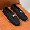 Мужские весенние мокасины из микрофибры и кожи — повседневные туфли для вождения на мягкой подошве, доступны в больших размерах