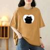 Женская летняя популярная футболка с короткими рукавами из хлопка, дышащая, свободная футболка с принтом, повседневная
