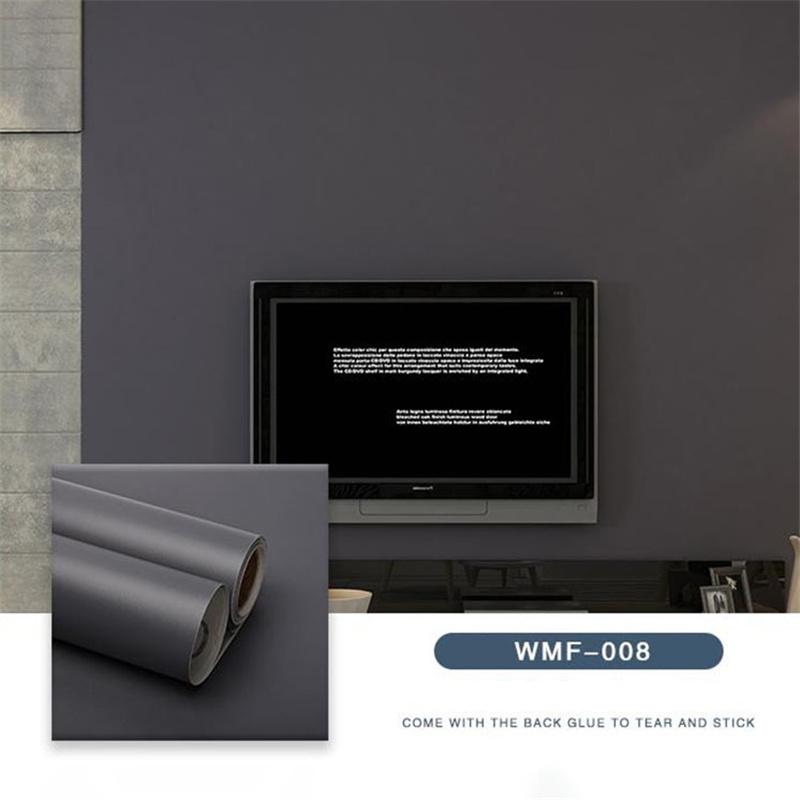 Macaron Solid Color Self-adhesive Wallpaper Stickers Bedroom Living Room Wardrobe Door Decoration Pasted Waterproof Refurbished Wallpaper