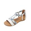 Fashion 2025 European and American Large-sized Thick-soled Sandal for Women, One-line Color Bohemian-style Woven Wedge Heel Beach Shoes