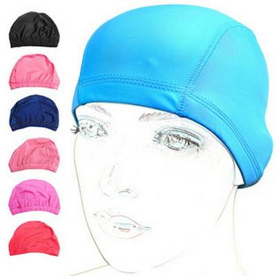 Нейлоновая лайкровая шапочка для плавания с тканевой подкладкой, картонная упаковка, доступна в однотонных и многоцветных вариантах