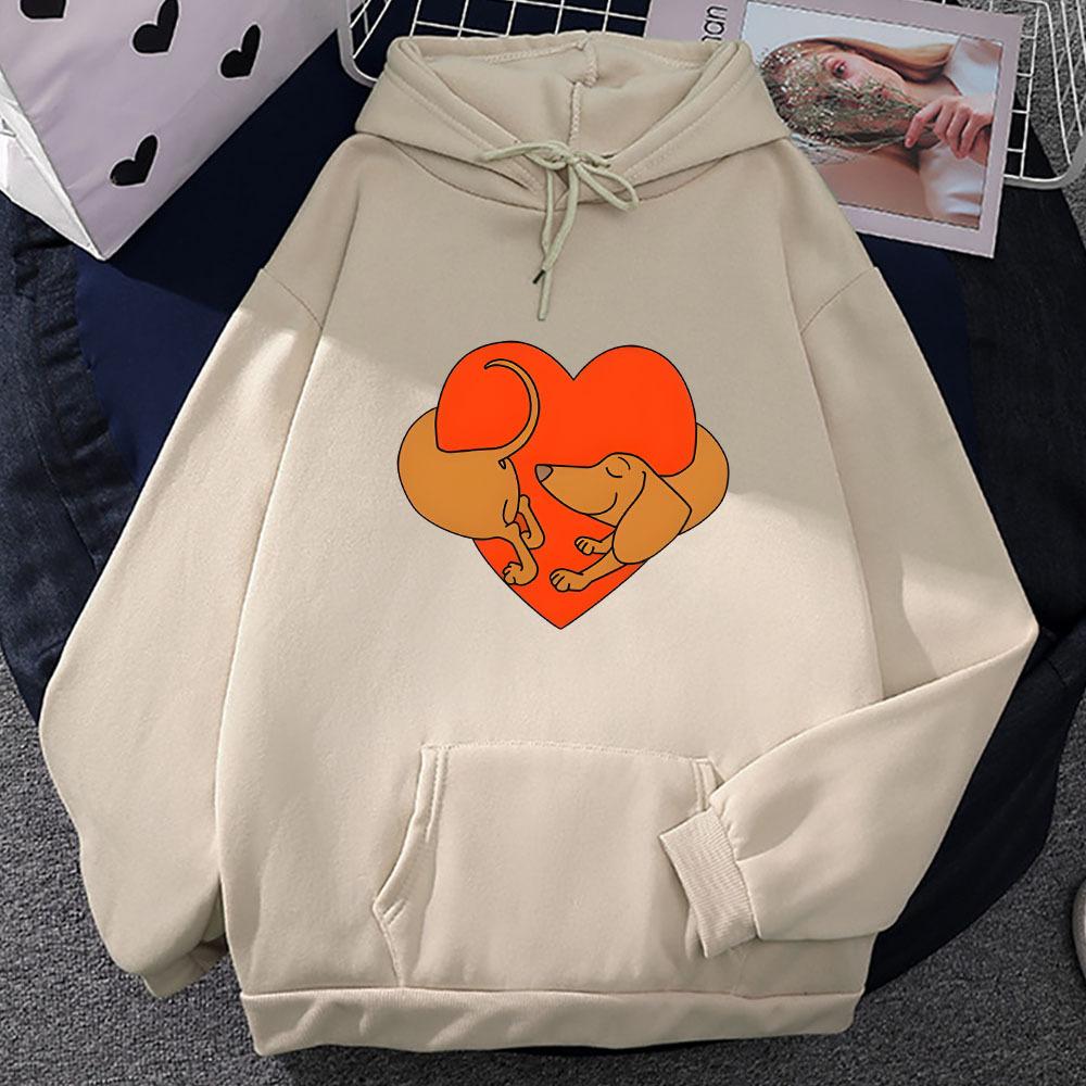 Dachshund Heart Funny Graphic Hoodie Fashion Design Autumn Winter Men Women Sweatshirt Fleece Oversized Couples Casual Hoodies