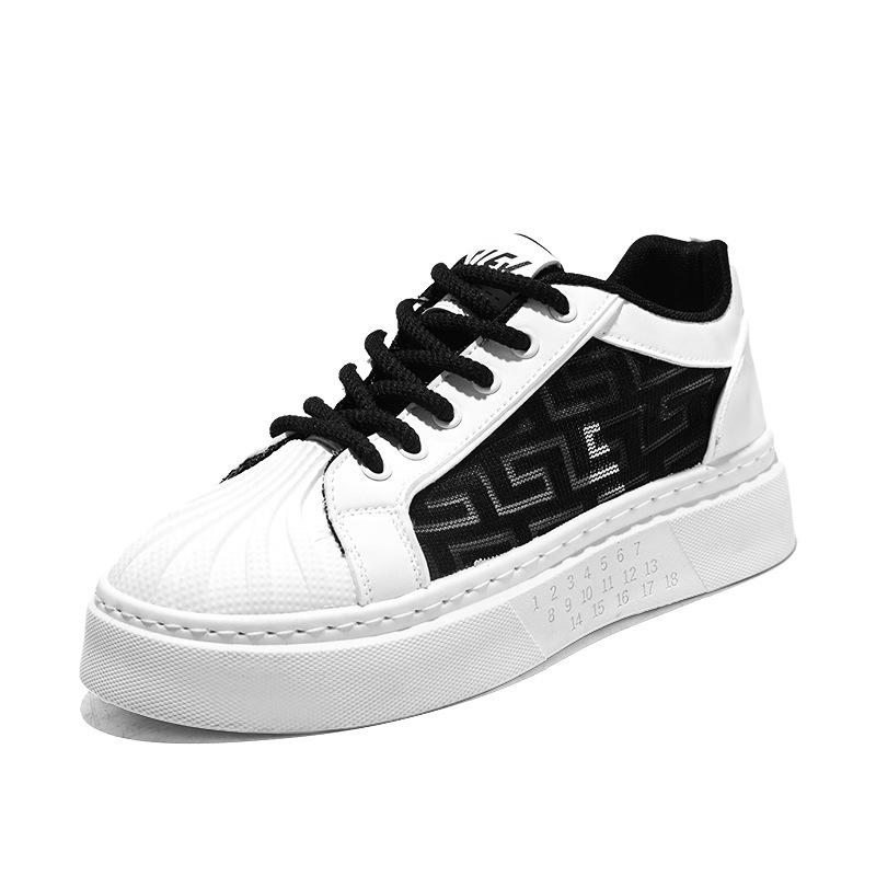 2024 Мужские летние дышащие сетчатые спортивные повседневные белые кроссовки с толстой подошвой