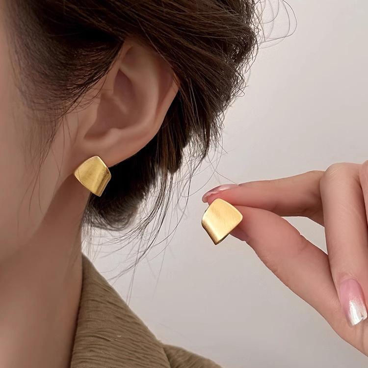 Серьги-гвоздики геометрические из серебра 925 пробы для женщин, сшитые, корейский хип-хоп, универсальное ювелирное изделие, подарок