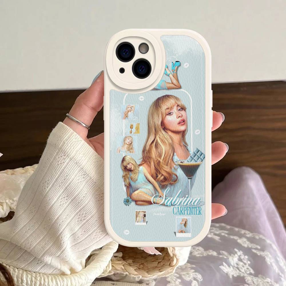 Singer S-Sabrina C-Carpenter Silicone Phone Case For iPhone 16 15 14 13 12 11 Pro Max Mini Leather Soft Cover