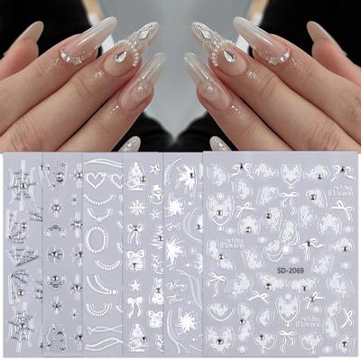 5D Relief Ins Wind Nail Art Наклейка Премиум Свет Роскошь С Бриллиантовым Бронзированием Наклейка Для Ногтей