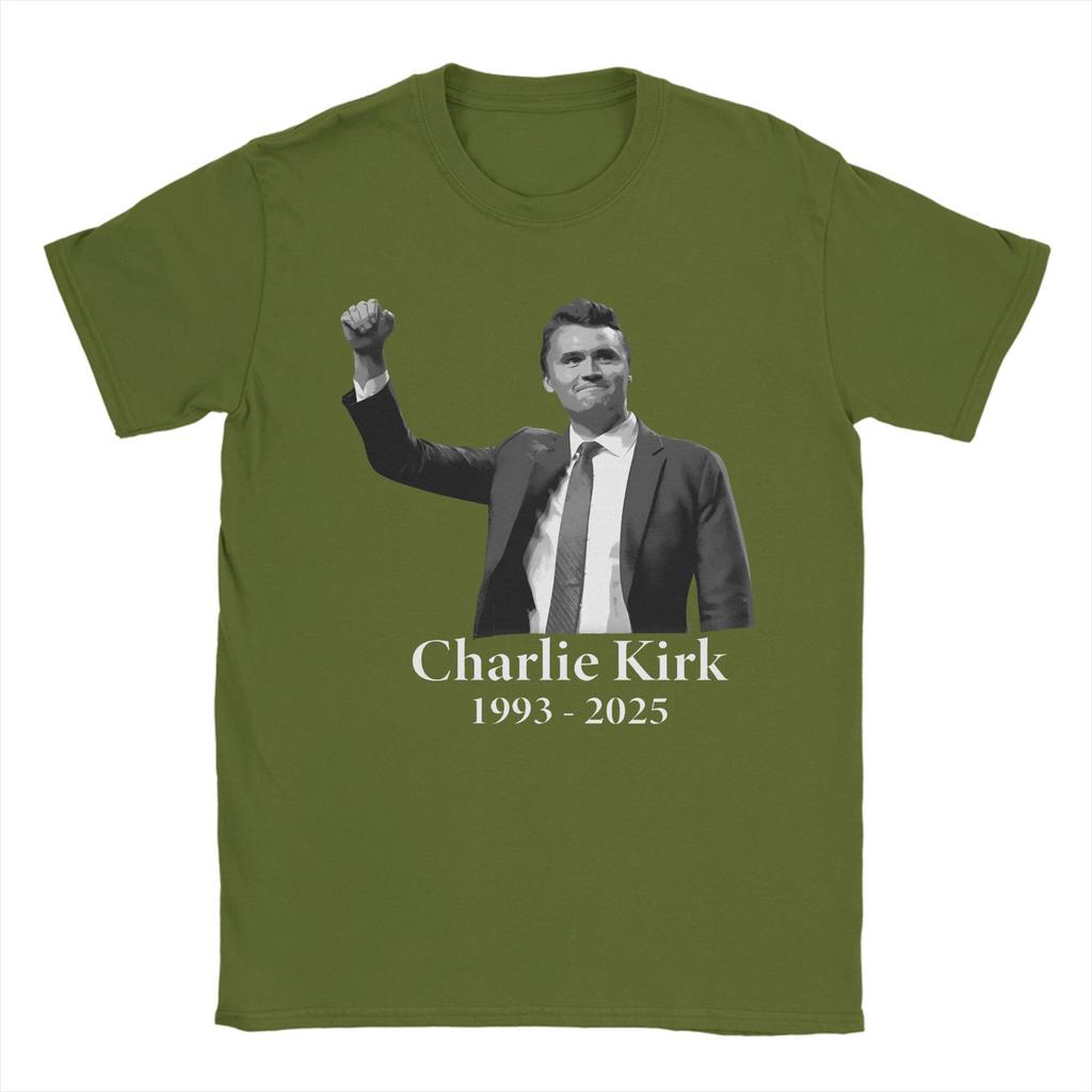 Мужская футболка REST IN PEACE Charlie Kirk 1993-2025 Футболки Новинка Пляжная футболка Y2K Повседневная Повседневная Топы из чистого хлопка Большие размеры