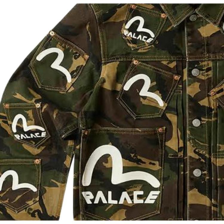 Palace Джинсовая куртка X EVISU Унисекс Армейский зеленый P24EVJK002