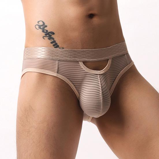 Мужские трусы-слипы, высокая эластичность, облегающий крой, однотонные, с полосатым принтом, дышащее сетчатое белье, гладкая обработка, низкая посадка