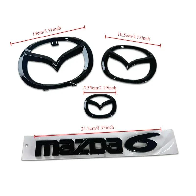2025 Горячий Пластиковый Передний Значок Багажника Автомобиля для Mazda 6 Mazda6 Значок Рулевого Колеса 3D Наклейка на Кузов Заменяемая Задняя Наклейка для Модификации Хвоста