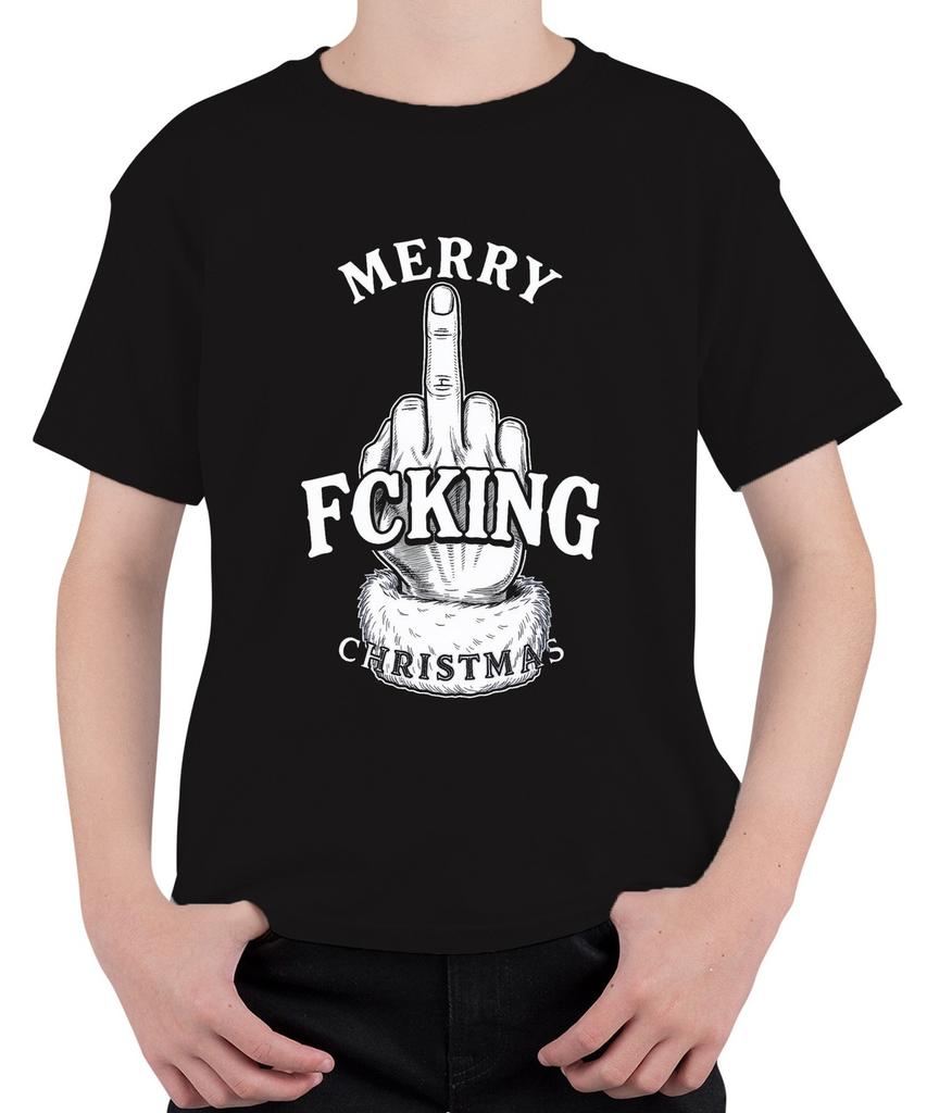 MERRY FUCKING CHRISTMAS Middle Finger Sarcastic Xmas Cheeky Unisex Kids