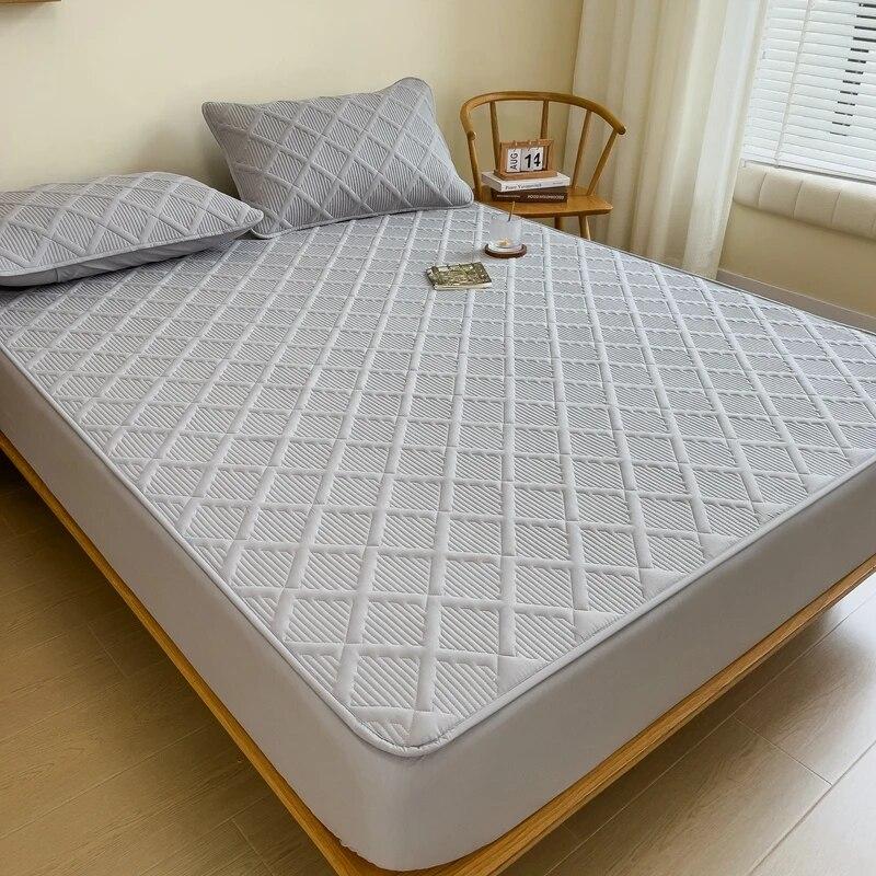 Хлопковый утолщенный наматрасник, антибактериальный, против клещей, простыня, постельное белье для двуспального размера King Queen, наматрасник