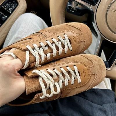 Удобные европейские кроссовки из натуральной кожи, ретро, немецкие тренировочные, женские, летние, дышащие, на плоской подошве, спортивные кеды