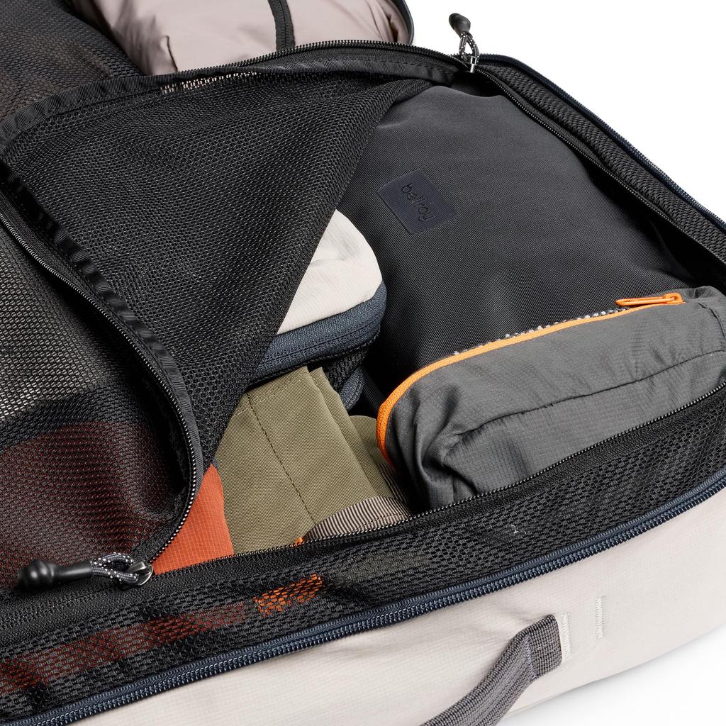 Bellroy Lite Travel Pack 38L Carry-On Backpack with Laptop Pocket, Mesh Divider, and Retractable Shoulder Strap - Ash