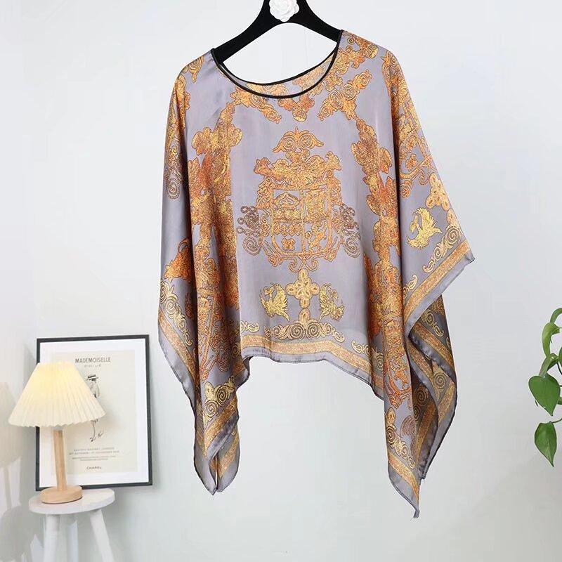 Spring and summer new silk scarves, women's thin large square scarves, colored scarves, high-end air-conditioned room shawls when traveling for photos