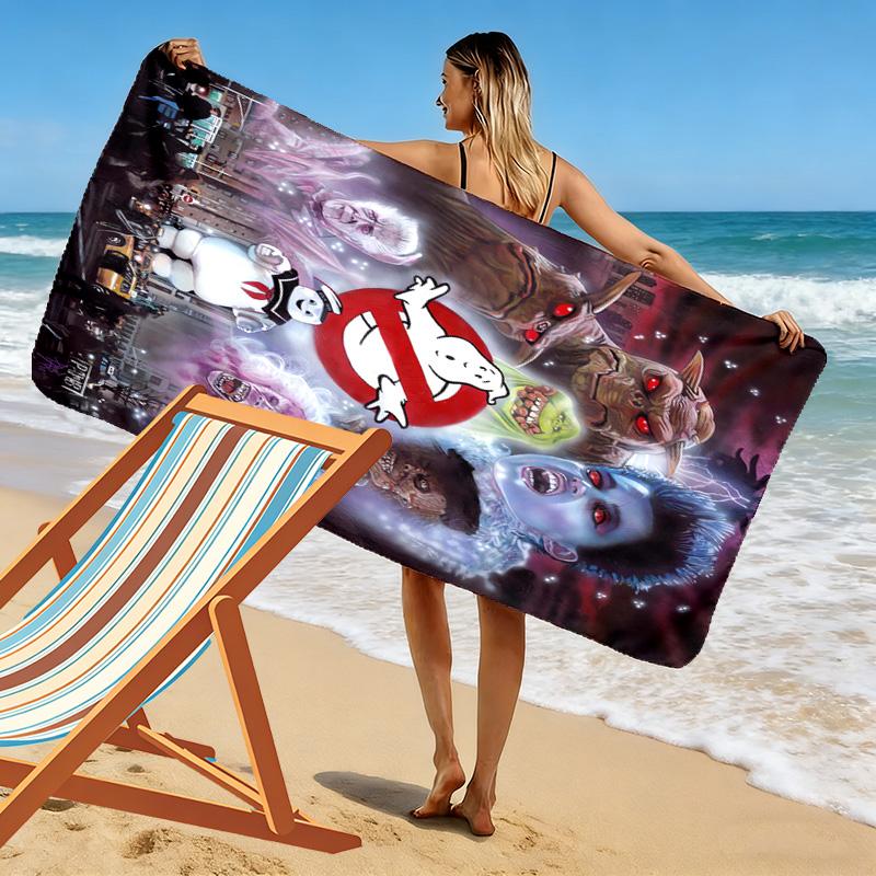 Ghostbusters Print Beach Towel, Large Soft Quick Dry Towel for Beach Camping Swimming