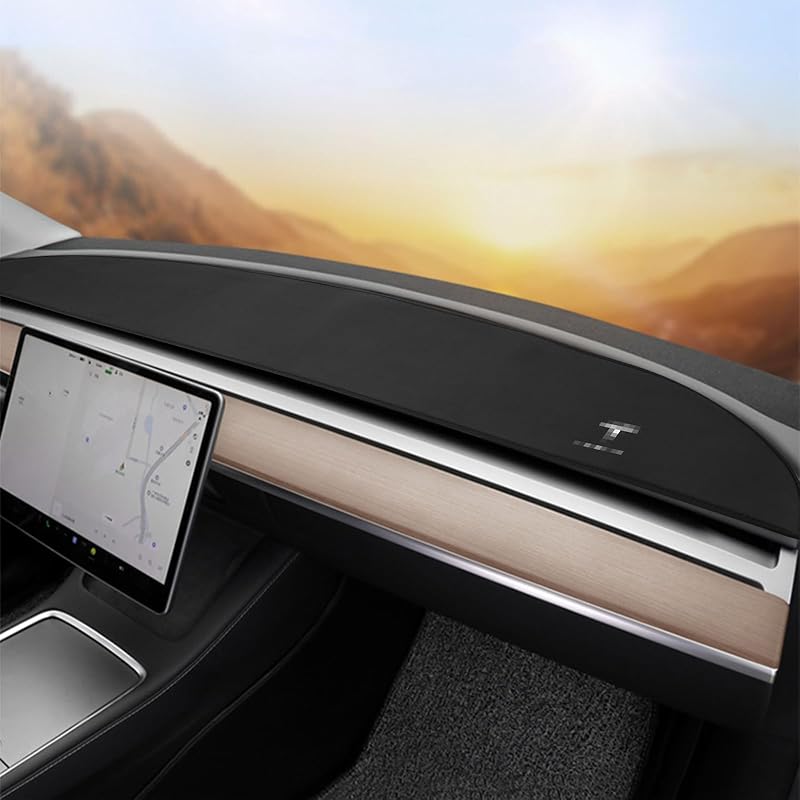 Накладка на приборную панель для Tesla Model 3 Model Y 2017-, фланелевая накладка на приборную панель с силиконовым противоскользящим покрытием, аксессуары для интерьера для Tesla Model 3/Y 2017-