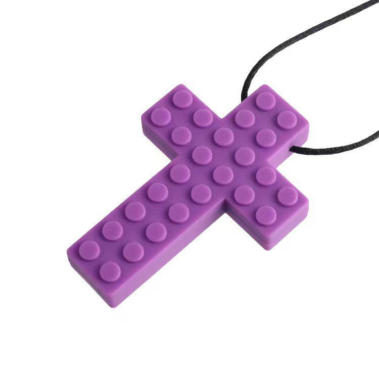 Детский силиконовый чай: Радужные строительные блоки и жевательный кулон