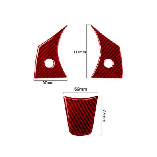 New FOR TESLA MODEL 3 Y CARBON FIBER CAR STEERING WHEEL COVER TRIM RED