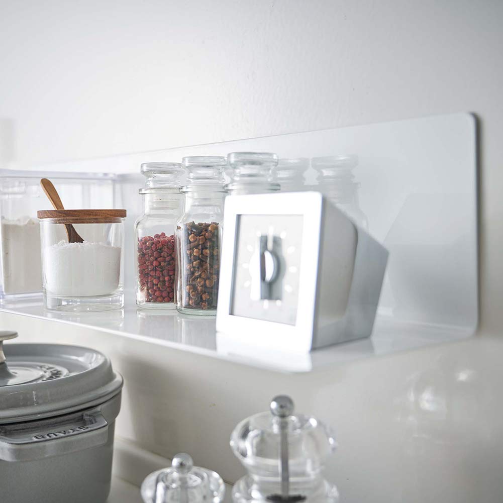 Yamazaki Магнитная кухонная полка Jitsugyo, широкая, белая, Ш50XГ14XВ12 см, декоративная полка для кухни, настенная полка 5078, прибл.