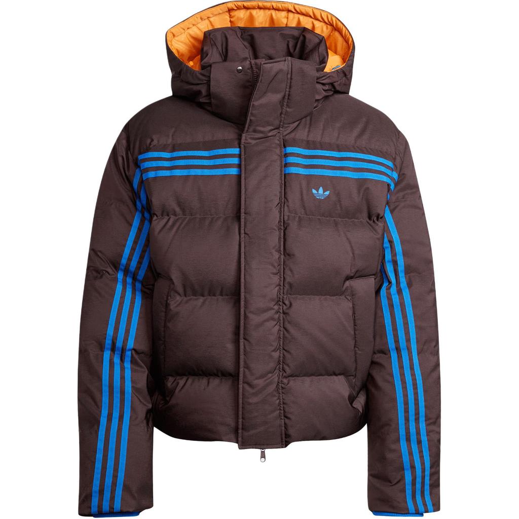 Adidas Originals 70S FW24 Premium Puffer Jacket Striped Design Warm Sports Fashion Versatile Hooded Zipper Long Sleeve Down Jacket Men Jacket JL9556