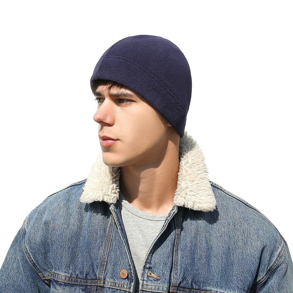 Winter Polar Fleece Beanie Hat Warm Windproof Running Cycling Cap Slouchy Soft Ski Cap for Men Women