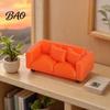 Small Decorative Couch Miniature Couch, Tiny 2-Seater Furniture Realistic Mini Loveseat Scale for 1/12 Doll Mansion Living Room
