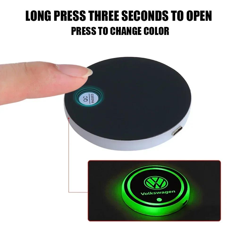 Новый Новый 7 Цветов Подсветка Салона Автомобильный Подстаканник для Volkswagen VW MK4 MK5 MK6 MK7.5 TSI TDI Magotan B5 B6 B7 GTD Touareg Pas