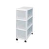 Tenma Kitchen Slim Storage, White, 3 Tiers, 22cm Wide X 43cm Deep X 69cm High